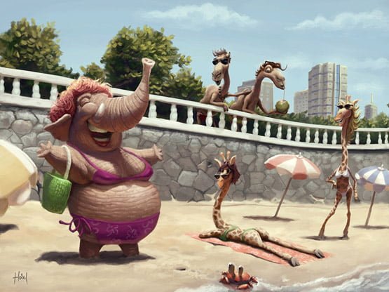 21 On the Beach Character Illustration Tiago Hoisel in Magnificent Character Illustrations by Tiago Hoisel