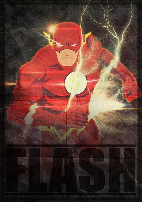 Flash in DC Comic Most Famous Characters Posters