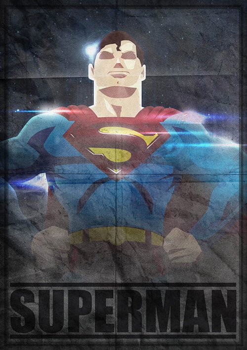 Superman in DC Comic Most Famous Characters Posters