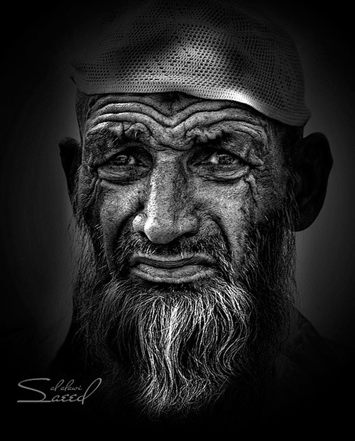 black and white face photography. face 14 in Faces of Old People