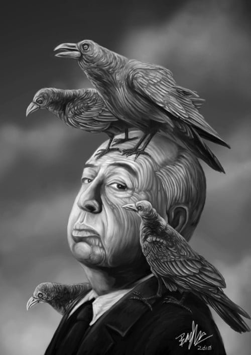 Alfred Hitchcock and Birds by ben9378