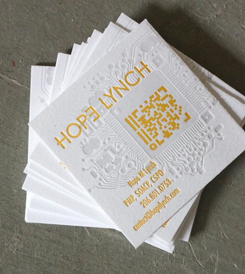 Square Letterpress Business Card