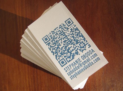 13 letterpress business card design with qr code in 25 Examples of Business Card Designs with QR Code