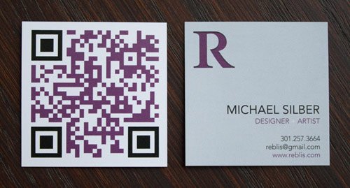 19 reblis business card in 25 Examples of Business Card Designs with QR Code