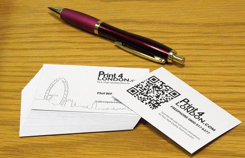 24 print4london business card design in 25 Examples of Business Card Designs with QR Code