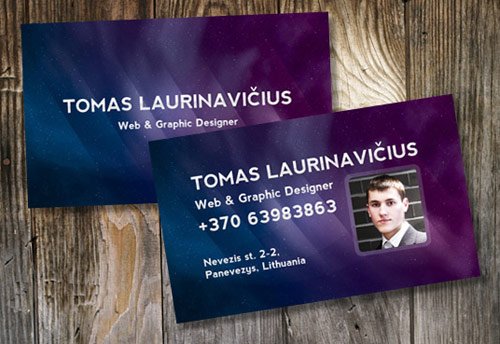 12 space themed business card in photoshop in 20+ Free Photoshop Business Card Templates