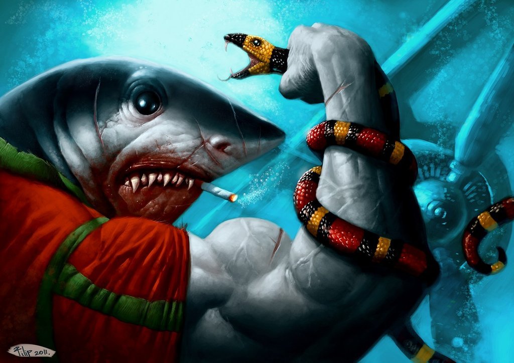Sharks, Snakes and Planes - Gorgeous Digital Paintings