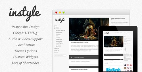 Instyle - Responsive Portfolio Theme - Top 40 Responsive WordPress Themes from ThemeForest