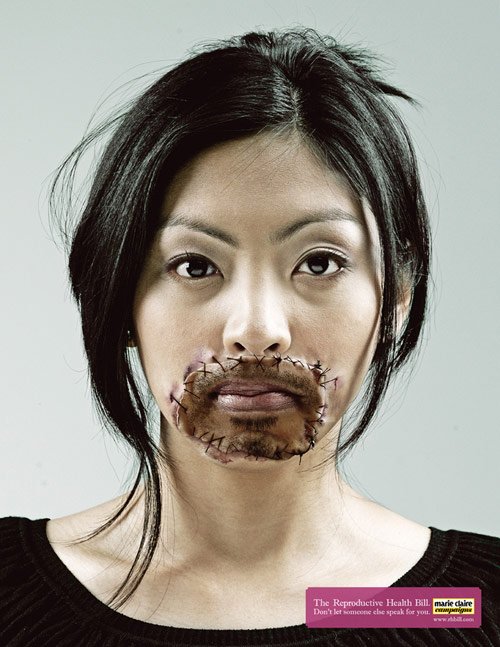 Marie Claire: Mouth - controversial print ads