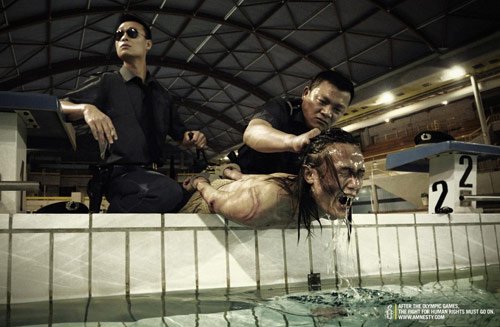 Amnesty International: Swimming - controversial print ads