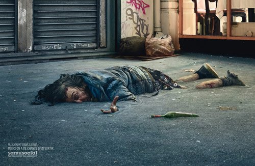 Samusocial: Asphaltisation - controversial print ads