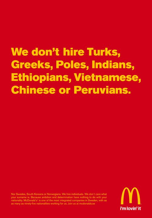 McDonald's: Individuals - controversial print ads