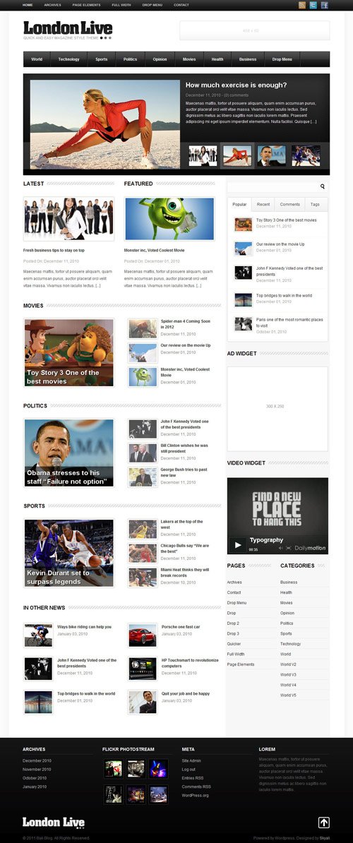 London Live 3 In 1 - News, Magazine And Blog - great magazine wordpress themes