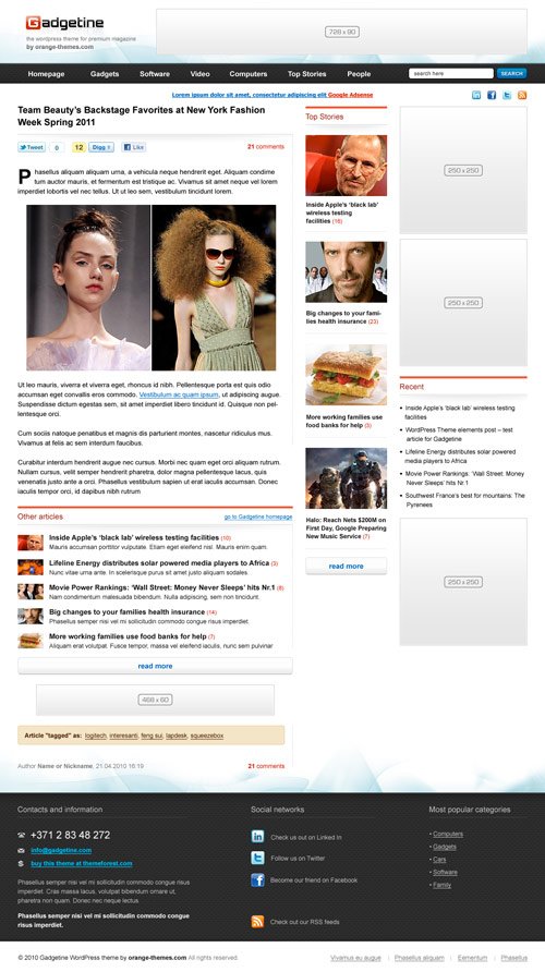 Gadgetine WordPress Theme for Premium Magazine - great magazine wordpress themes