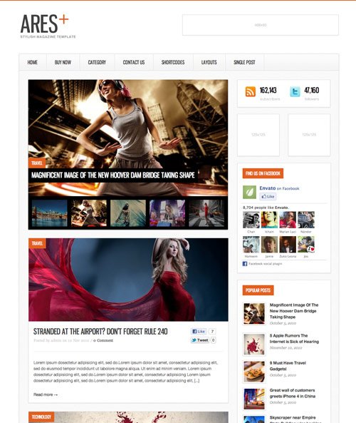 Ares Blog Magazine Newspaper Template - great magazine wordpress themes