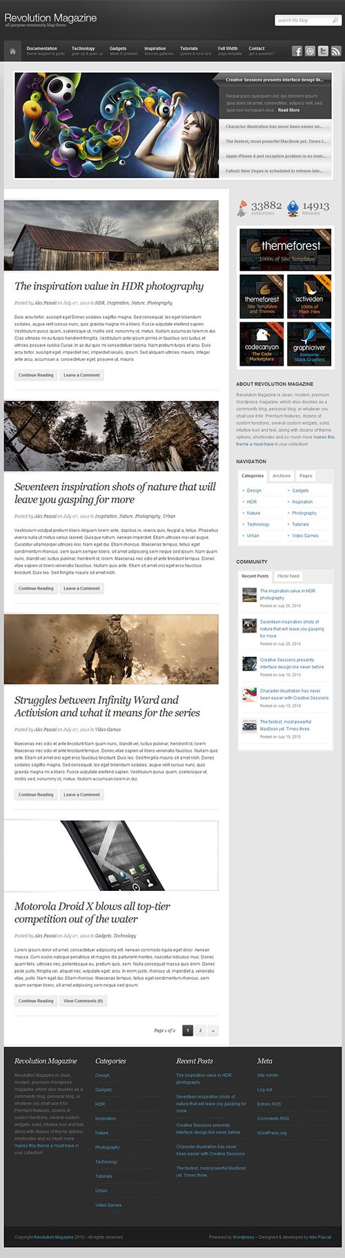 Revolution Magazine Theme - great magazine wordpress themes