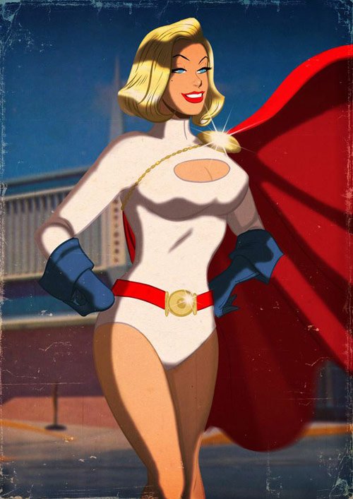 Power Girl - Retro Superhero Art