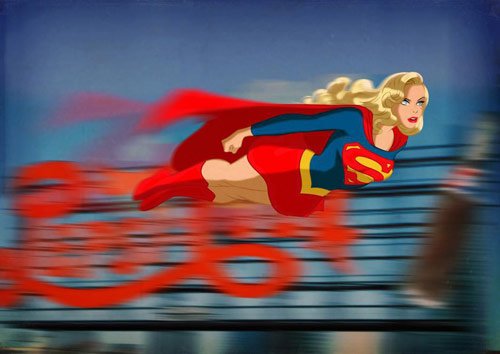 Supergirl - Retro Superhero Art