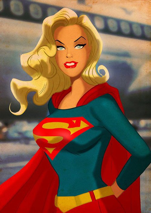 Supergirl - Retro Superhero Art