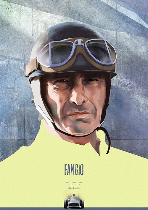 Juan Manuel Fangio - Formula 1 Heroes Portraits