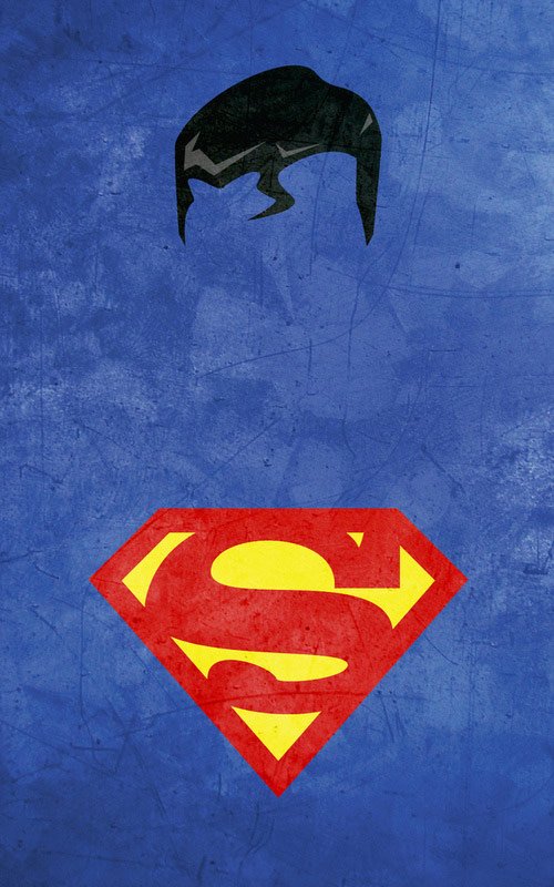 superman in Superhero Minimalist Posters