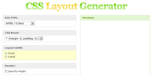 css layout generator