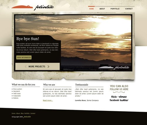 webtemplatepsd18 in 20 Free Website Design Templates