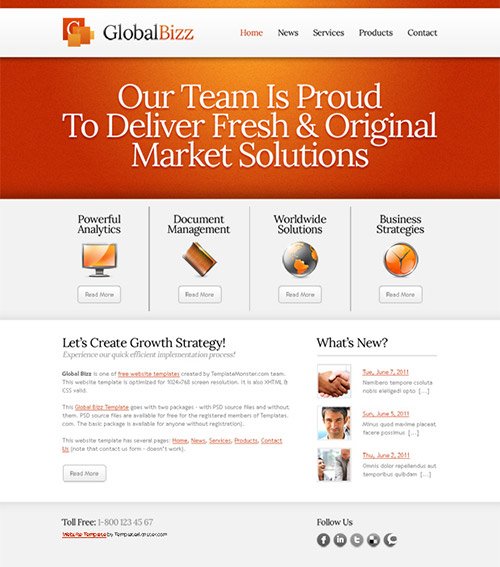 High Quality Free Website Template in Business Style