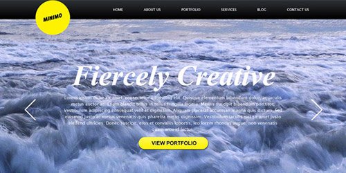 Minimal Website with Full Screen Background Template (PSD)