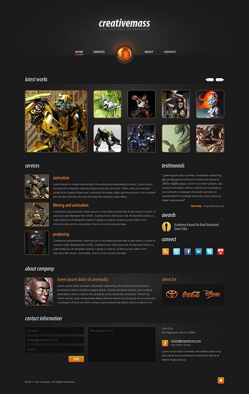 Stunning One-Page Website Template PSD