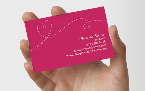 Handmade Pink Business Card