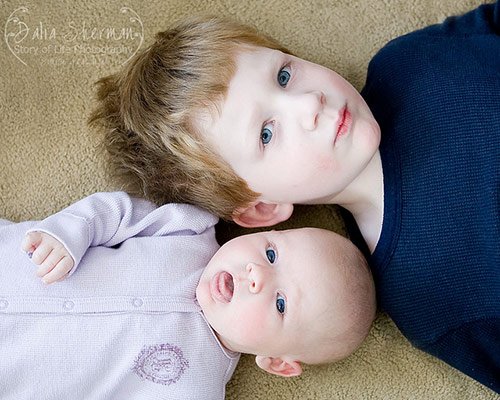 Siblings Stairing