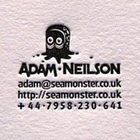 white letterpress business cards