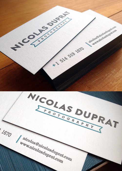 Letterpress Business Cards - Photography