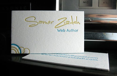 Letterpress Business Card - Samer Ziadeh