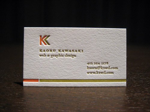 Letterpress Business Cards for Kaoru Kawasaki