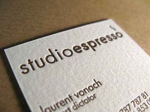 Letterpress Business Cards for Studio Espresso