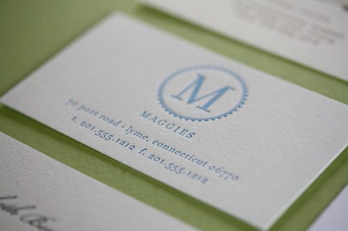 Maggies - Letterpress White Business Card