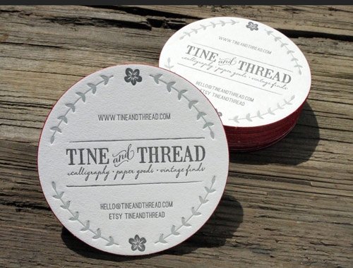 Letterpress Coaster Business Card