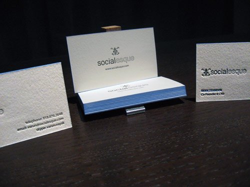 Socialesque Letterpress Business Cards