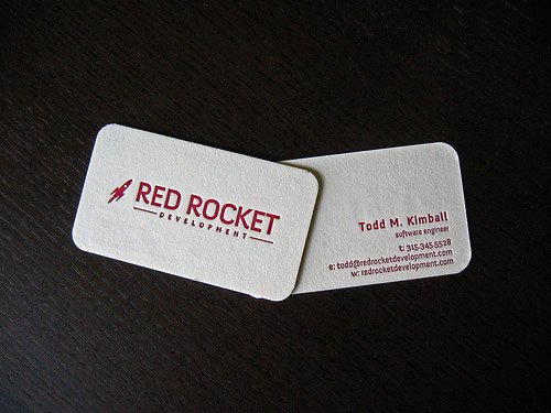 Letterpress Business Card - Red Rocket
