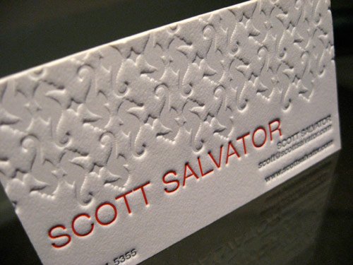 Scott Salvator Letterpress Business Cards