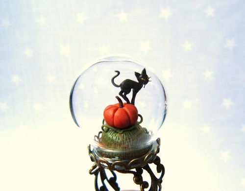 Halloween Ring Pumpkin & Black Cat