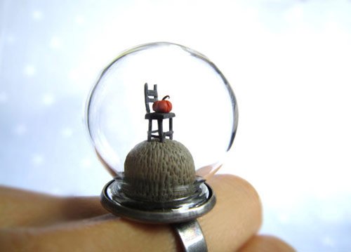 Halloween Ring - Chair and Pumpkin
