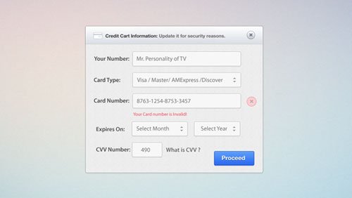 Credit Card Form PSD