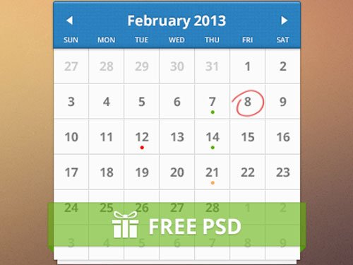 Free Calendar PSD