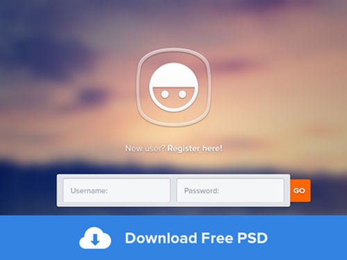 Free Login PSD