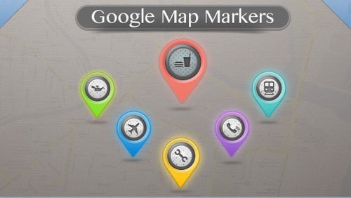 Google Map Markers PSD