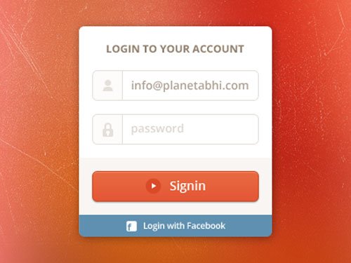Login Form PSD