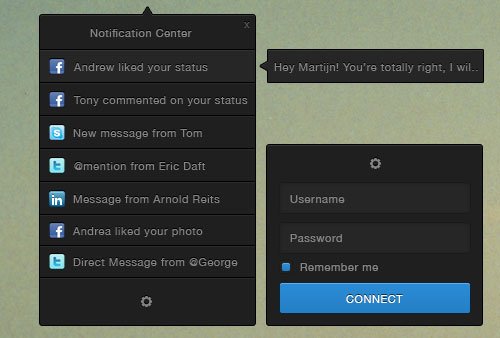 Notification Centre UI PSD